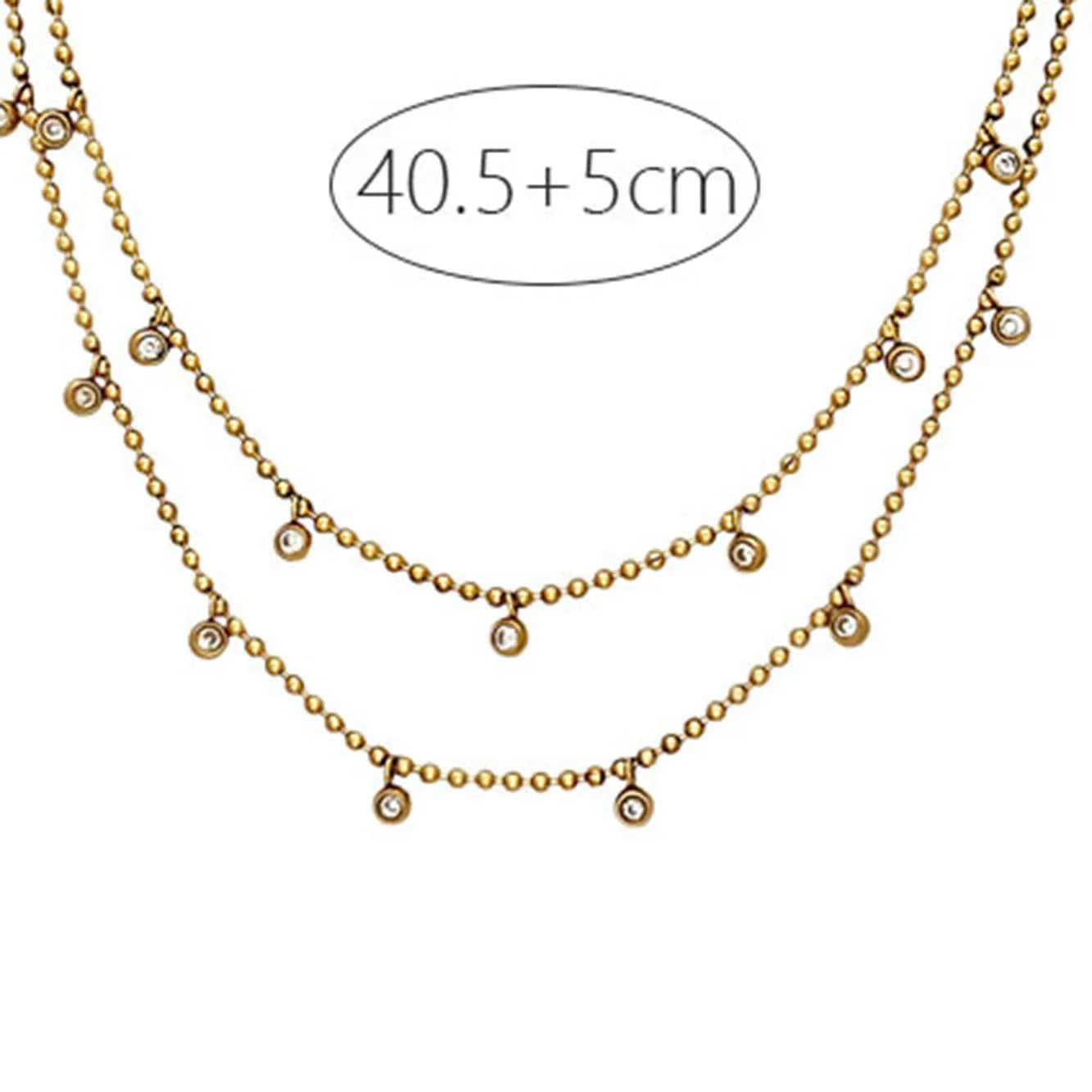 Cubic zirconia beads dainty necklace